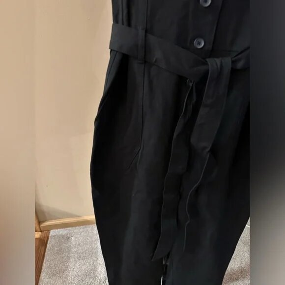 Mod X Black Puff Sleeve Button-Up Ankle Jogger Jumpsuit XS XSmall - Picture 5 of 9